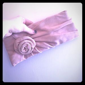 Banana Republic Suede Clutch Pink Rose Gold Trim
